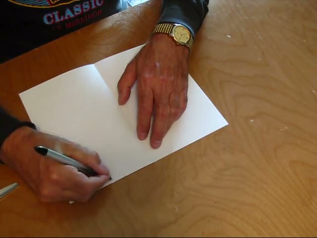 Mike marking the pinch point with a pen